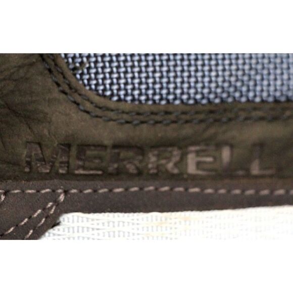 Merrell BLUE BLACK LEATHER NYLON LACE UP FLAT HIGHT TOP SNEAKERS SHOES Sz 9.5 - Picture 4 of 12